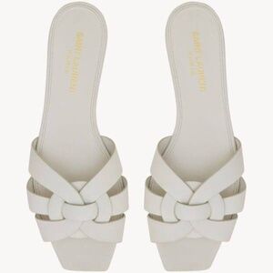 SAINT LAURENT Tribute 100% leather sandals white US 9 EU 39